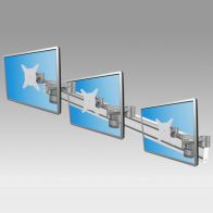 ErgonoFlex Bras Support extensibles pour 3 écrans sur rail mural