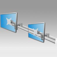 ErgonoFlex Bras Support extensibles pour 2 écrans sur rail mural