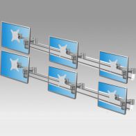 ErgonoFlex Bras Support extensibles pour 6 écrans sur rail mural