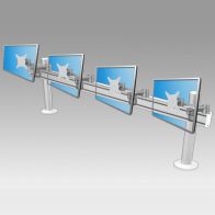ErgonoFlex Bras Support extensibles pour 4 écrans sur rail de bureau