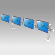 ErgonoFlex Bras à Réglage dynamique de la hauteur pour 4 écrans sur rail de bureau