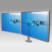 Bras Eco Style pour 2 écrans Horizontaux sur pole fixation bureau