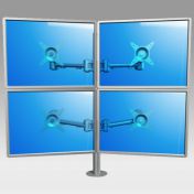 Bras articulé Eco Style pour 4 écrans Horizontaux (2+2) sur pole fixation bureau