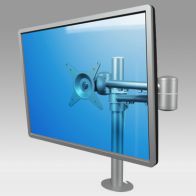 ErgonoFlex Bras articulé double extensions pour écran sur pole fixation bureau