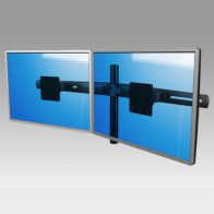 ErgonoFlex Bras Professionnel pour 2 écrans Horizontaux sur pole fixation bureau
