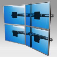 ErgonoFlex Bras Professionnel pour 4 écrans Horizontaux (2+2) sur pole fixation bureau