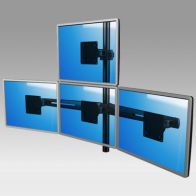 ErgonoFlex Bras Professionnel pour 4 écrans (3+1) sur pole fixation bureau