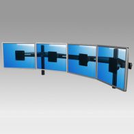 ErgonoFlex Bras Professionnel pour 4 écrans Horizontaux fixation bureau