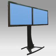 ErgonoFlex Pied Stand Vision Curve 150 cm pour 2 écrans côte à côte de 32"-60" 75 Kg