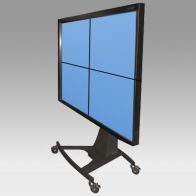 ErgonoFlex Pied Stand Vision Curve 200 cm pour 4 écrans de 32"-108" 250 Kg