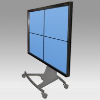 ErgonoFlex Pied Stand Vision Curve 200 cm pour 4 écrans de 32"-108" 250 Kg