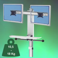 ErgonoFlex Bras Médical Combo Lift Dual 2 Ajustement en hauteur automatique fixation murale