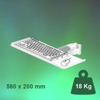ErgonoFlex Bras Médical pivotant de 240 mm pour clavier et souris, fixation murale sur rail Vertical à glissière