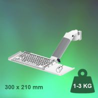 ErgonoFlex Bras Médical de 300 mm Ajustable en hauteur pour clavier et souris, fixation murale sur rail Vertical à glissière