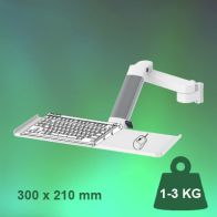 ErgonoFlex Bras Médical de 300 + 240 mm Ajustable en hauteur pour clavier et souris, fixation murale sur rail Vertical à glissière