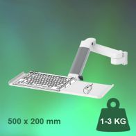 ErgonoFlex Bras Médical de 300 + 240 mm Ajustable en hauteur pour clavier et souris, fixation murale sur rail Vertical à glissière