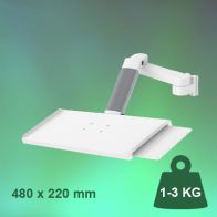 ErgonoFlex Bras Médical de 300 + 240 mm Ajustable en hauteur pour clavier et souris, fixation murale sur rail Vertical à glissière