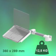 ErgonoFlex Bras Horizontal 2 x 300 mm équipé d‘un support pour ordinateur portable inclinable
