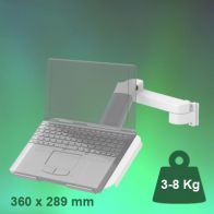 ErgonoFlex Bras Horizontal de 300 + 240 mm Ajustable en hauteur équipé d‘un support Laptop inclinable