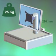 ErgonoFlex Console Médicale pour écran hauteur 220 mm Montage sur Rail Mural