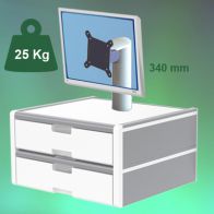 ErgonoFlex Console Médicale pour écran 2 tiroirs hauteur 340 mm Montage sur Din rail Horizontal