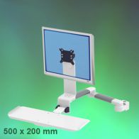 ErgonoFlex Bras Médical Combo Rabattable de 2 x 300 mm Montage sur Pole Variable de 23 à 40 mm