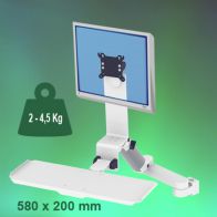 ErgonoFlex Bras Médical Combo Rabattable de 300 + 240 mm Montage sur Pole Variable de 23 à 40 mm