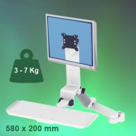 ErgonoFlex Bras Médical Combo Rabattable de 300 + 240 mm Montage sur Pole Variable de 23 à 40 mm