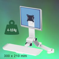 ErgonoFlex Bras Médical Combo Rabattable de 300 + 240 mm Montage sur Pole Variable de 23 à 40 mm