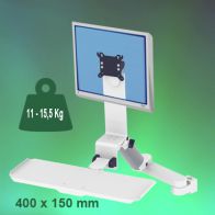 ErgonoFlex Bras Médical Combo Rabattable de 300 + 240 mm Montage sur Pole Variable de 23 à 40 mm