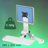 ErgonoFlex Bras Médical Combo Rabattable de 300 + 240 mm Montage sur Pole Variable de 23 à 40 mm