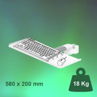 ErgonoFlex Bras Médical pivotant de 240 mm pour clavier et souris, fixation sur pole variable de 23 à 40 mm