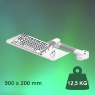 ErgonoFlex Bras Médical pivotant de 2 x 300 mm pour clavier et souris, fixation sur pole variable de 23 à 40 mm
