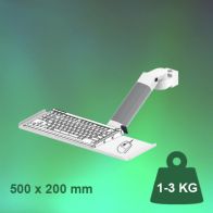 ErgonoFlex Bras Médical de 300 mm Ajustable en hauteur pour clavier et souris, fixation sur pole variable de 23 à 40 mm