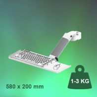 ErgonoFlex Bras Médical de 300 mm Ajustable en hauteur pour clavier et souris, fixation sur pole variable de 23 à 40 mm