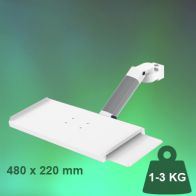 ErgonoFlex Bras Médical de 300 mm Ajustable en hauteur pour clavier et souris, fixation sur Pole Fixe 35 mm