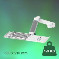 ErgonoFlex Bras Médical de 300 + 240 mm Ajustable en hauteur pour clavier et souris, fixation sur pole variable de 23 à 40 mm