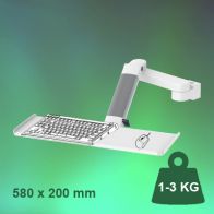 ErgonoFlex Bras Médical de 300 + 240 mm Ajustable en hauteur pour clavier et souris, fixation sur pole variable de 23 à 40 mm