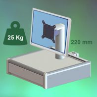 ErgonoFlex Console Médicale pour écran hauteur 220 mm Montage sur Pole Fixe 35 mm