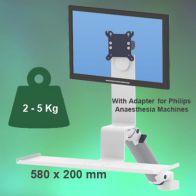ErgonoFlex Bras Médical Combo Ajustable en hauteur de 300 mm fixation sur machine d‘anesthésie de Philips IntelliSave Series/ Siesta i/ Siesta i Whispa/ Siesta i BreasyDräger Primus / Julian / Cato / Fabius GS / Zeus