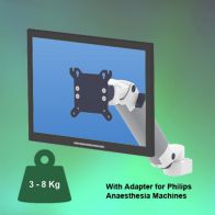 ErgonoFlex Bras Médical Ajustable en hauteur de 300 mm pour écran fixation sur machine d‘anesthésie de Philips IntelliSave Series/ Siesta i/ Siesta i Whispa/ Siesta i Breasy