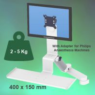 ErgonoFlex Bras Médical Combo Ajustable en hauteur de 300+240 mm fixation sur machine d‘anesthésie de Philips IntelliSave Series/ Siesta i/ Siesta i Whispa/ Siesta i BreasyDräger Primus / Julian / Cato / Fabius GS / Zeus