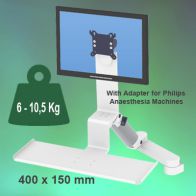 ErgonoFlex Bras Médical Combo Ajustable en hauteur de 300+240 mm fixation sur machine d‘anesthésie de Philips IntelliSave Series/ Siesta i/ Siesta i Whispa/ Siesta i Breasy