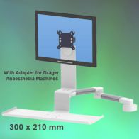 ErgonoFlex Bras Médical Combo Horizontal de 2 x 300 mm fixation sur machine d‘anesthésie de Dräger Primus / Julian / Cato / Fabius GS / Zeus
