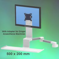ErgonoFlex Bras Médical Combo Horizontal de 2 x 300 mm fixation sur machine d‘anesthésie de Dräger Primus / Julian / Cato / Fabius GS / Zeus