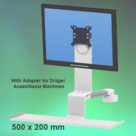 ErgonoFlex Bras Médical Combo Horizontal de 300 mm fixation sur machine d‘anesthésie de Dräger Primus / Julian / Cato / Fabius GS / Zeus