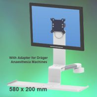 ErgonoFlex Bras Médical Combo Horizontal de 300 mm fixation sur machine d‘anesthésie de Dräger Primus / Julian / Cato / Fabius GS / Zeus