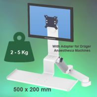 Bras Médical Combo Ajustable en hauteur de 300+240 mm fixation sur machine d‘anesthésie de Dräger Primus / Julian / Cato / Fabius GS / Zeus