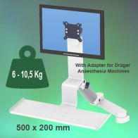 Bras Médical Combo Ajustable en hauteur de 300+240 mm fixation sur machine d‘anesthésie de Dräger Primus / Julian / Cato / Fabius GS / Zeus