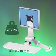 ErgonoFlex Bras Médical Combo Rabattable de 300 + 240 mm fixation sur Din rail Vertical